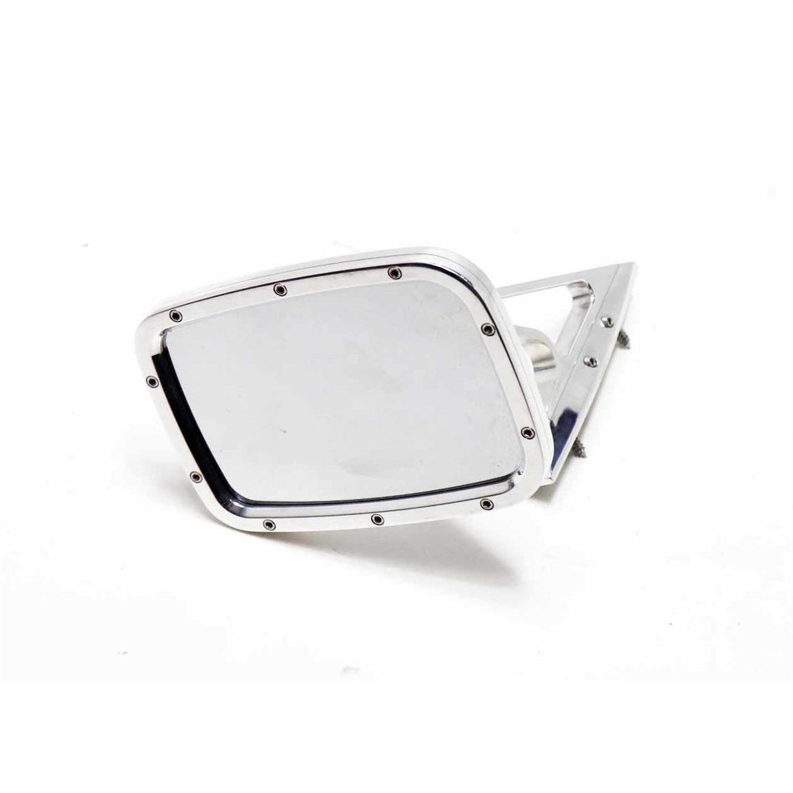 Rectangular Billet Exterior Rear View Mirror, Convex Glass