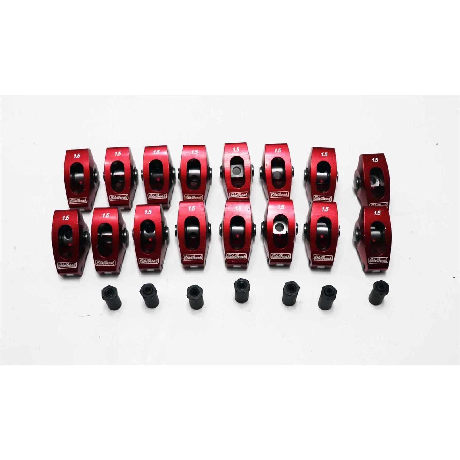 Edelbrock 77760 Roller Rocker Arm, Small Block Chevy, Red Anodize