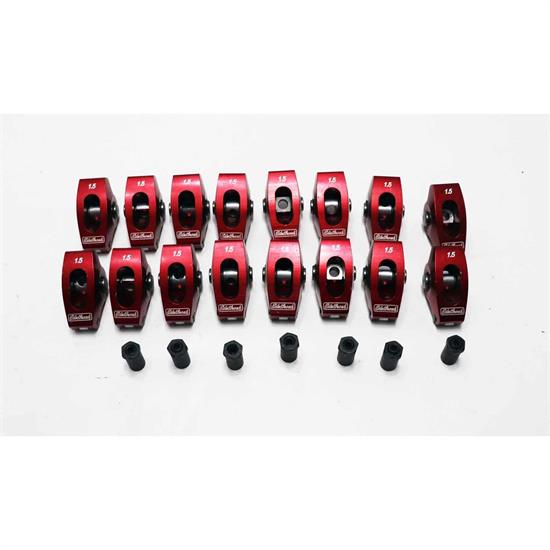 Edelbrock 77760 Roller Rocker Arm, Small Block Chevy, Red Anodize